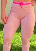 Legging Poa Nude com Rosa Empina BB