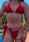 Biquíni Vermelho Listrado