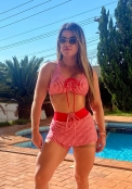 Conjunto Short/Saia Xadrez Empina BB