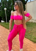 Legging Rosa Magenta com Bolso Empina BB