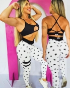 Legging Branca Estrelas Empina BB 