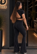 Cropped Black com Leve Brilho