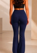 Flare Azul Marinho com bolso