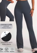 Flare Cinza 5 bolsos internos
