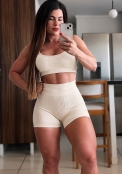 Conjunto Canelado Creme