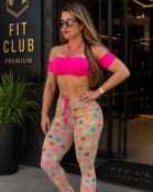 Legging Nude Cora&ccedil;&otilde;es Coloridos Empina BB