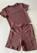Conjunto Marrom Blusa com Short bolsos
