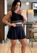 Conjunto Short Saia Preto
