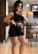 Conjunto Short Saia Preto