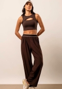 Conjunto Wide Leg Marrom