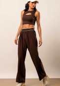 Conjunto Wide Leg Marrom